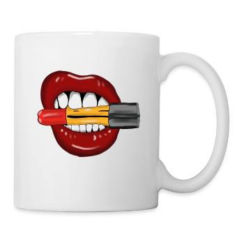 Rouge à lèvres lèvres bouche rouge à lèvres - Mug blanc - blanc - Droite