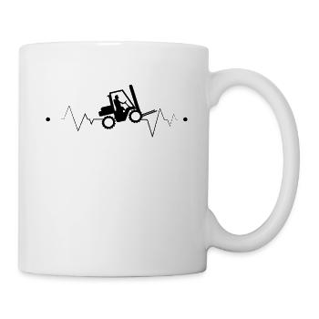 Motif de conducteur de chariot élévateur de battement de coeur de conducteur de chariot élévateur - Mug blanc - blanc - Droite