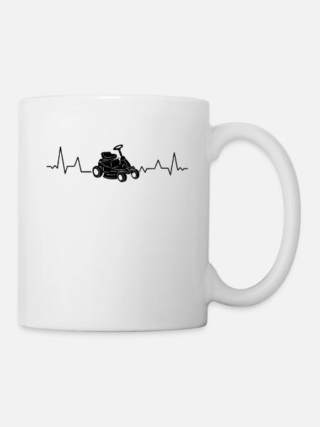 Lawn tractor lawn mower EKG petrol lawn mower pulse - Mug - white