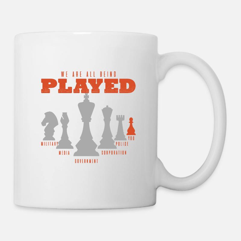 Chess, chess pawns, chess king - Mug - white