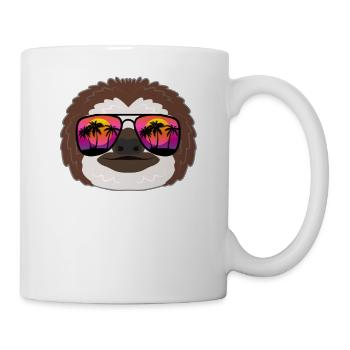 Sloth sunglasses funny gift summer - Mug - white - Right
