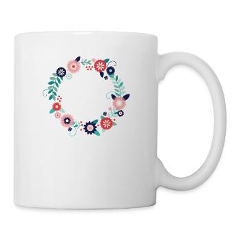 Blumen Blume Blumenkranz selbst gestalten - Tasse - Weiß - Rechts