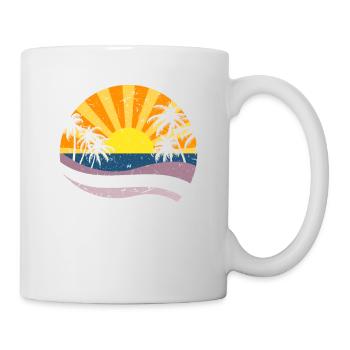 Palmiers et soleil - vacances en été - Mug blanc - blanc - Droite