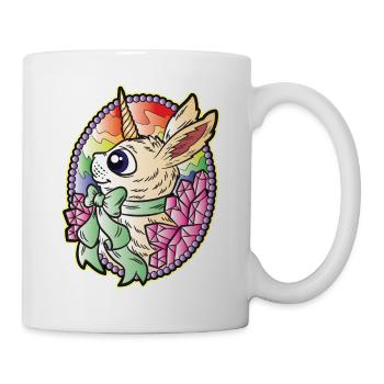 Unicorn bunny easter jewels gems - Mug - white - Right