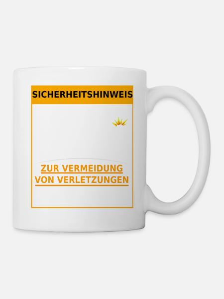 Sicherheitshinweis Arbeitsunfall Betriebsunfall - Tasse - Weiß