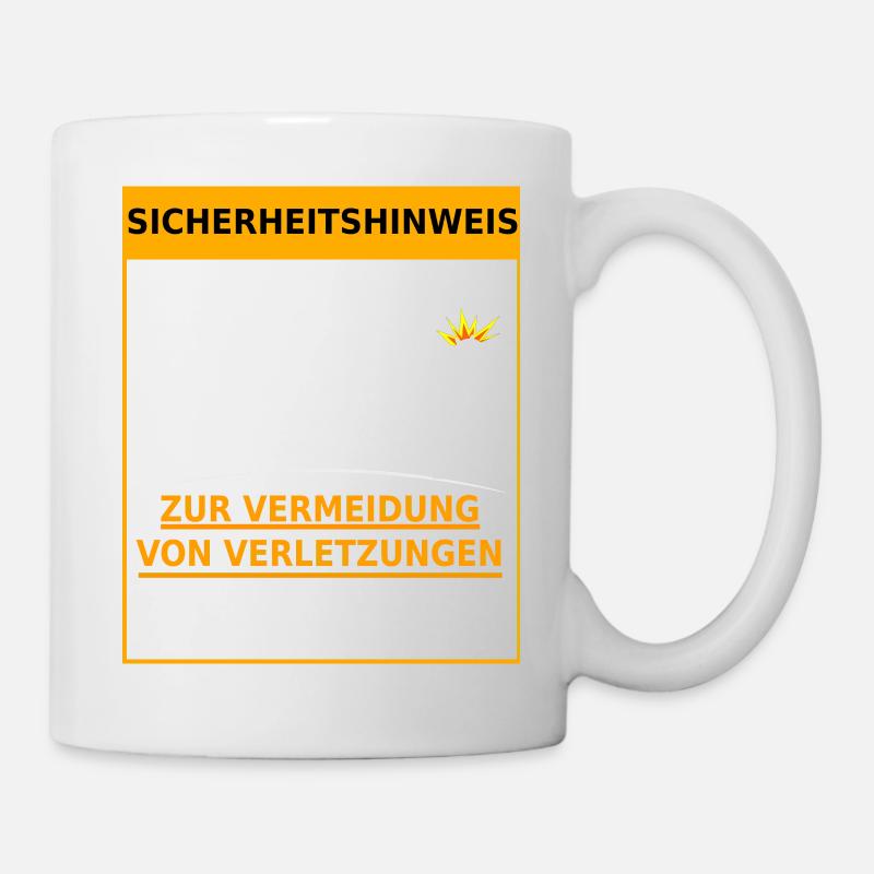 Sicherheitshinweis Arbeitsunfall Betriebsunfall - Tasse - Weiß