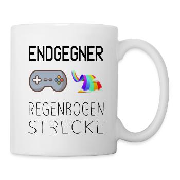 Endgegner Regenbogenstrecke Mario Kart Gaming - Tasse - Weiß - Rechts