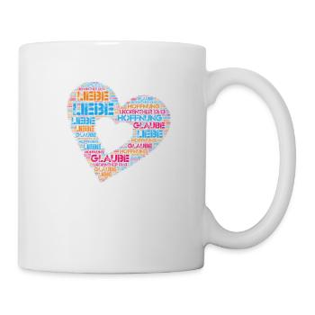 Christian sayings faith, hope, love - Mug - white - Right