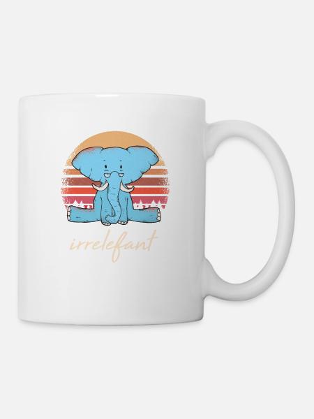 Irrelefant Elefant Wortwitz - Tasse - Weiß