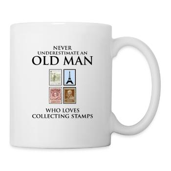 Collectionneur de timbres papa papa fête des pères - Mug blanc - blanc - Droite