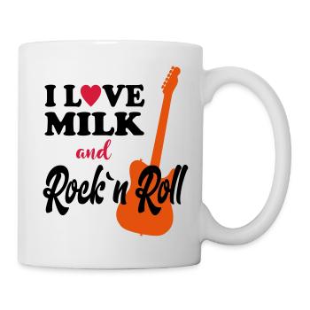 Anniversaire de bébé enfant disant lait rockn roll musique - Mug blanc - blanc - Droite