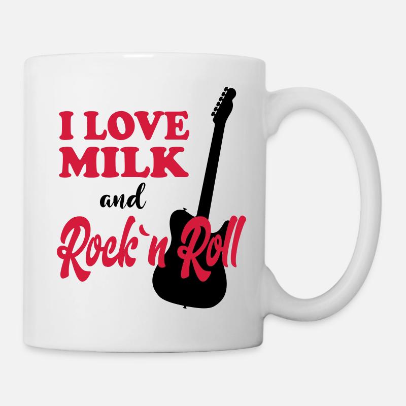 Enfant Bébé Anniversaire Dictons Lait Rockn Roll - Mug blanc - blanc
