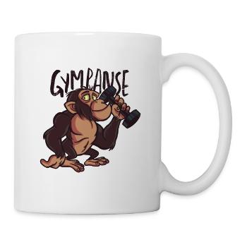 Lustiger Affe im Fitnesstudio GYMpanse Tier Spaß - Tasse - Weiß - Rechts
