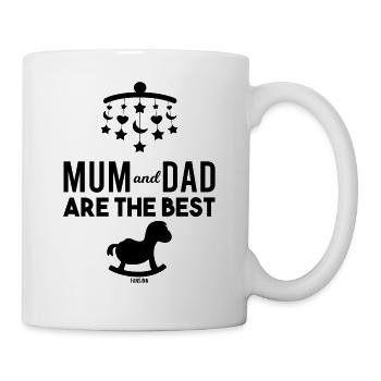 Baby Kind Sohn Tochter liebt Mama Papa - Tasse - Weiß - Rechts