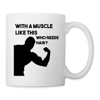 Muskeln und Glatze - Tasse - Weiß - Rechts