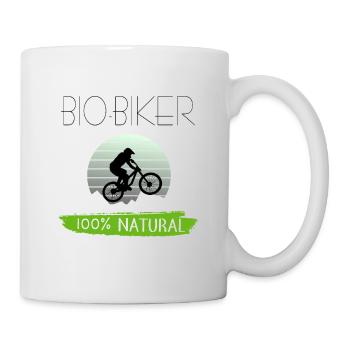 Mountainbike MTB Fahrrad Bio Biker Natur Geschenk - Tasse - Weiß - Rechts