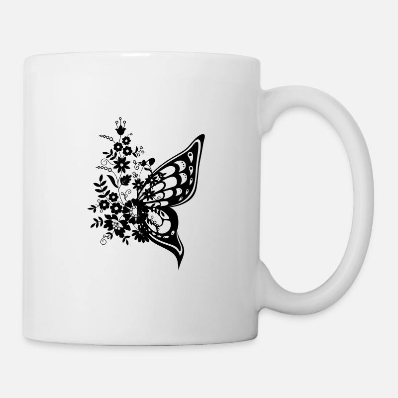 Butterfly flower gift - Mug - white