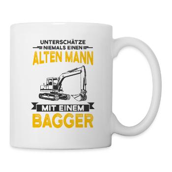 Bagger - Tasse - Weiß - Rechts