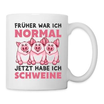 Schweine - Tasse - Weiß - Rechts
