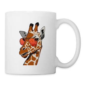 lustige Giraffe mit Sonnenbrille Giraffen Geschenk - Tasse - Weiß - Rechts