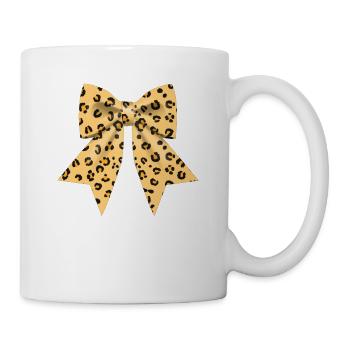 Grand noeud avec cadeau motif léopard - Mug blanc - blanc - Droite