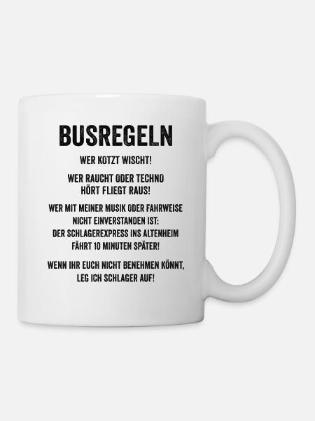 Busfahrer Schulbus Lienenbus Fernbus Geschenk - Tasse - Weiß