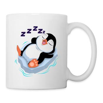 sleeping penguin tired time out break Antarctica - Mug - white - Right