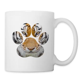 Oeil de tigre patte des animaux chat guépard léopard - Mug blanc - blanc - Droite