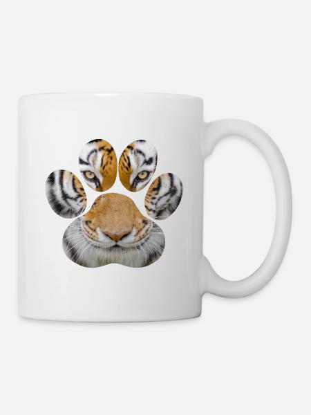 Tiger Auge Pfote Tier Katze Gepard Leopard Löwe Ge - Tasse - Weiß