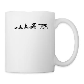Fahrrad, Radler, Evolution, Geschenk - Tasse - Weiß - Rechts
