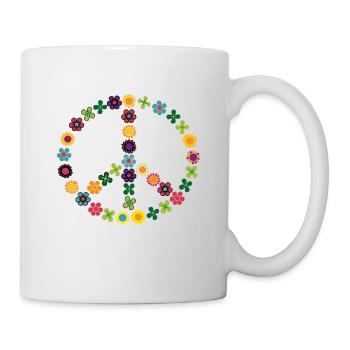Paix Love Paix Liberté Fleurs Femmes Cadeau - Mug blanc - blanc - Droite