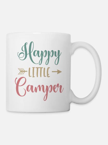 Happy Little Camper Kinder Camping Geschenk Kind - Tasse - Weiß