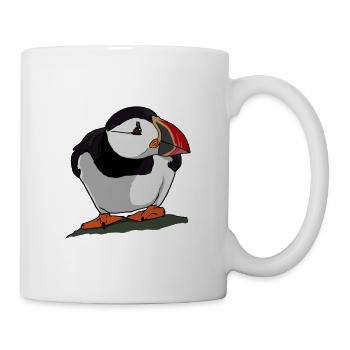 Puffin gift for puffin penguin birds - Mug - white - Right