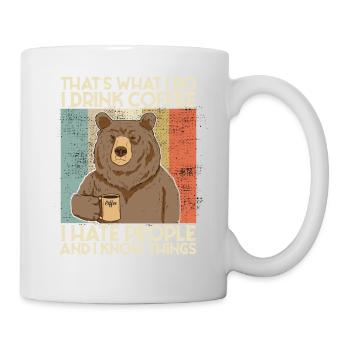 Boire du café, je déteste les gens et je sais des choses Bär - Mug blanc - blanc - Droite