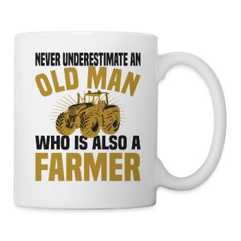 Farmer pensioner grandpa farmer tractor gift - Mug - white - Right