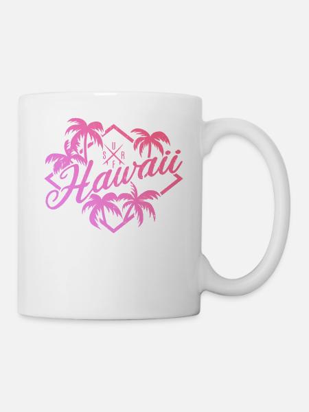 Hawaii Surf Pink - Tasse - Weiß