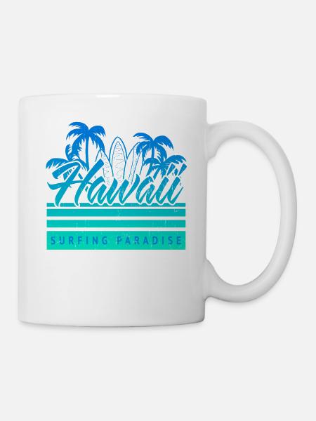 Hawaii Surfing Paradise Vintage - Tasse - Weiß