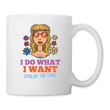 I Do What I Want Woman Girl Hippie - Mug - white - Right