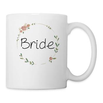 Mariée couronne florale vert poule - Mug blanc - blanc - Droite