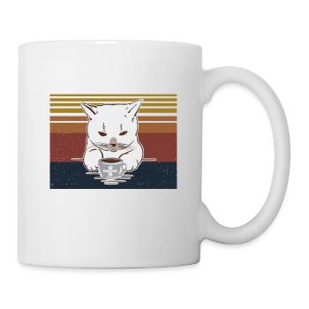 Drink Coffee hate Peope know things Katze Cat - Tasse - Weiß - Rechts