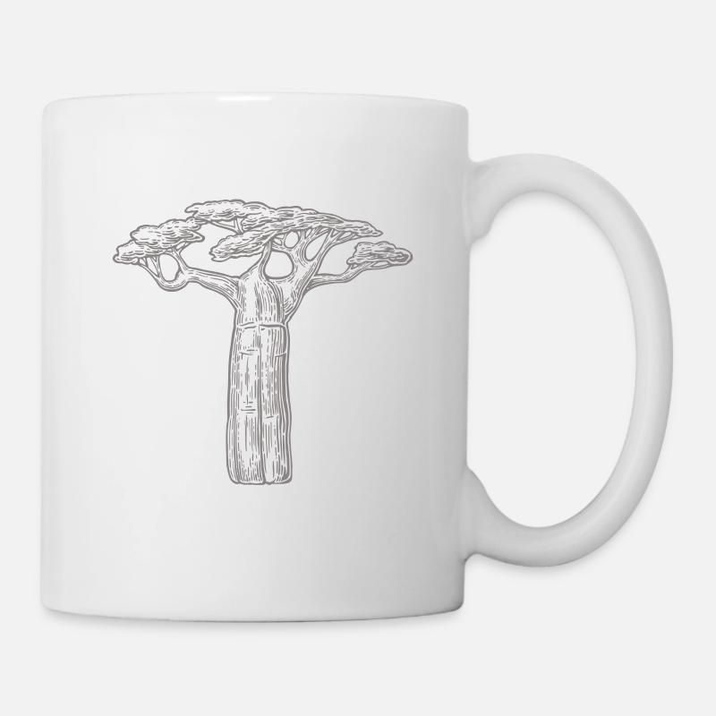 Baobab Bäume Liebhaber Geschenk Afrika Grafik - Tasse - Weiß