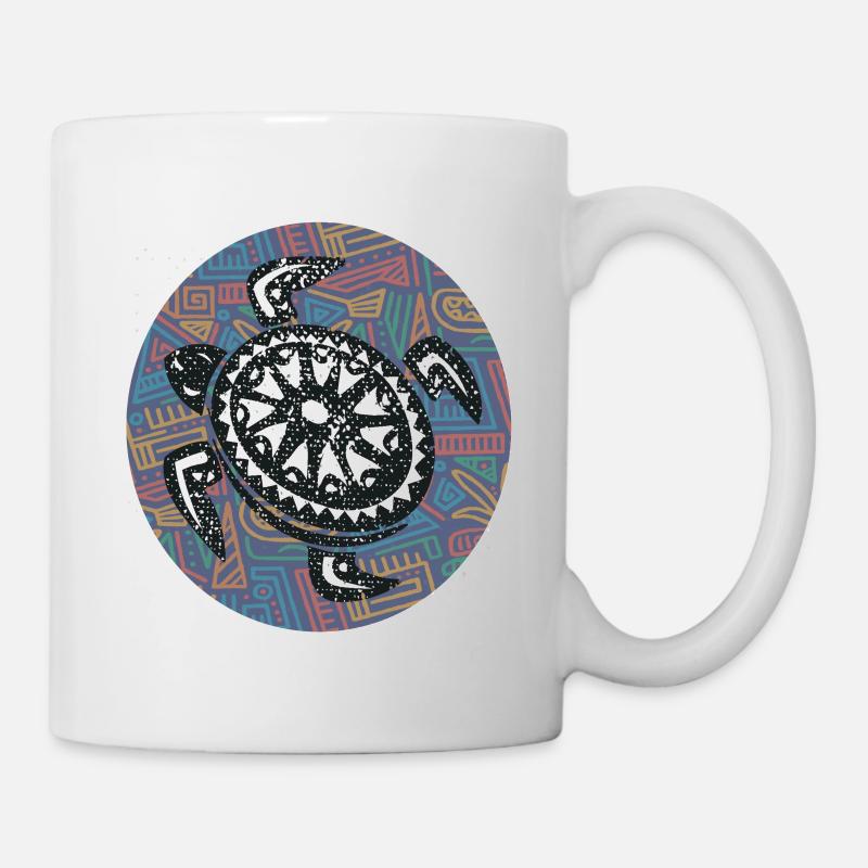 Grand design d'Hawaï avec tortue - Mug blanc - blanc