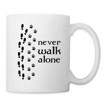 559 dog never walk alone b - Mug - white - Right