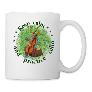 Gardez votre calme pratique du violoncelle violoncelle renne - Mug blanc - blanc - Droite