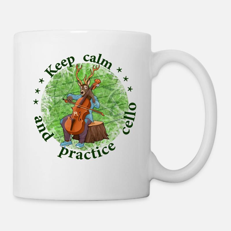 Gardez votre calme pratique du violoncelle violoncelle renne - Mug blanc - blanc