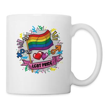 LGBT PRIDE rainbow flag proud colorful colorful - Mug - white - Right