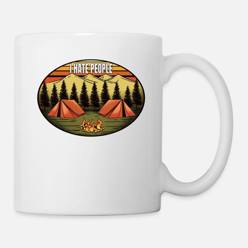 Camping Camper Je déteste les gens - Mug blanc - blanc