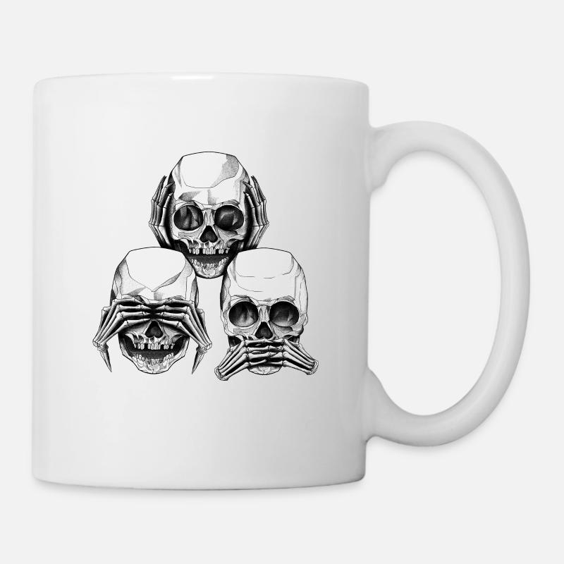 Totenkopf Totenschädel Knochen Schädel - Tasse - Weiß