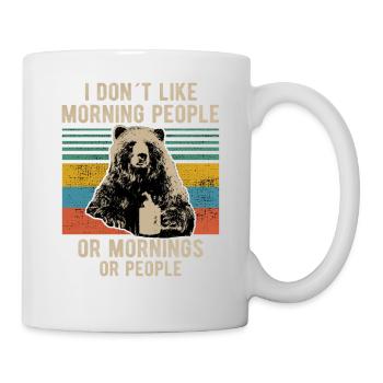 i hate morning people or mornings bear coffee - Mug - white - Right