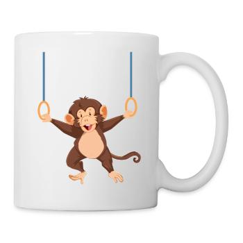 funny gymnast monkey kids birthday gift - Mug - white - Right